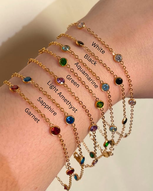 CZ chain bracelets
