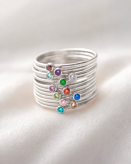 silver stacking rings