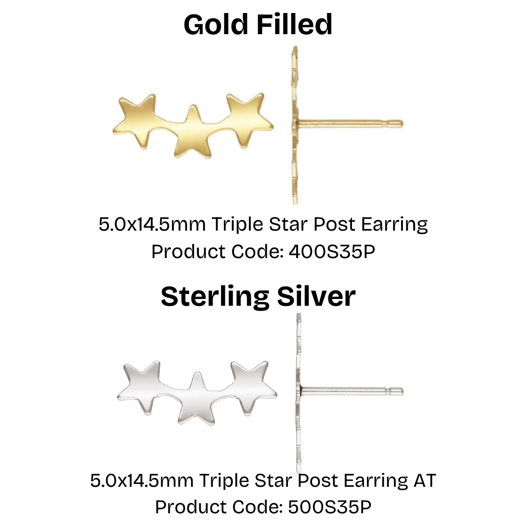 Triple Star Earrings